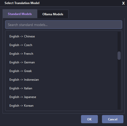 Language selection refresh