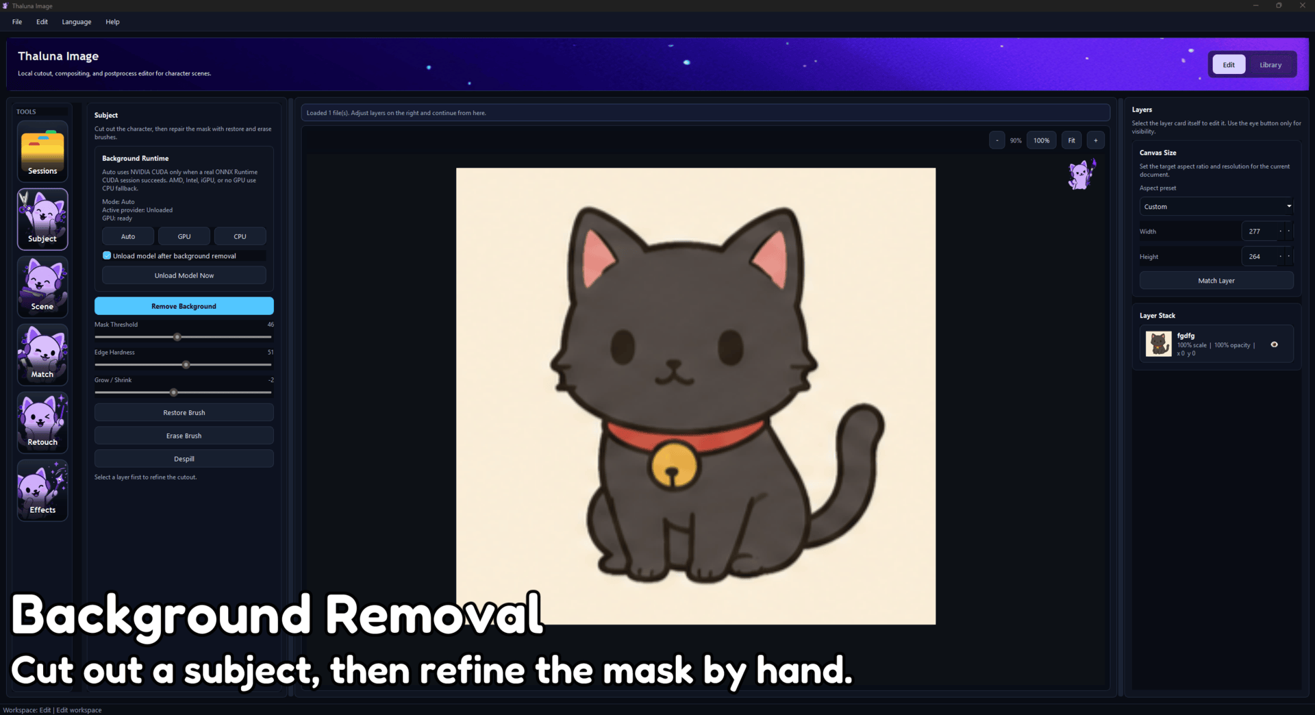 Thaluna Image background removal workflow